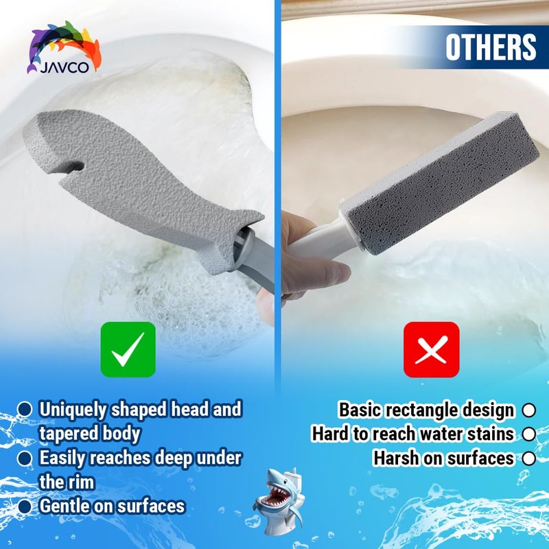 JAVCO 4 Pack Pumice Stone for Toilet Cleaning | Toilet Pumice Stone with Handle | Pumice for Cleaning | Pumice for Toilet Bowl Cleaning - Image 2